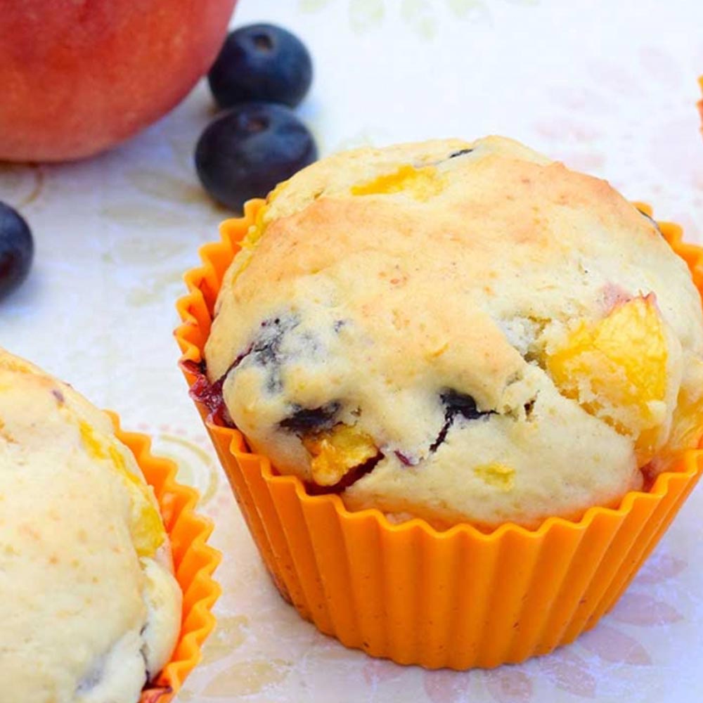 Blueberry Peach Muffins