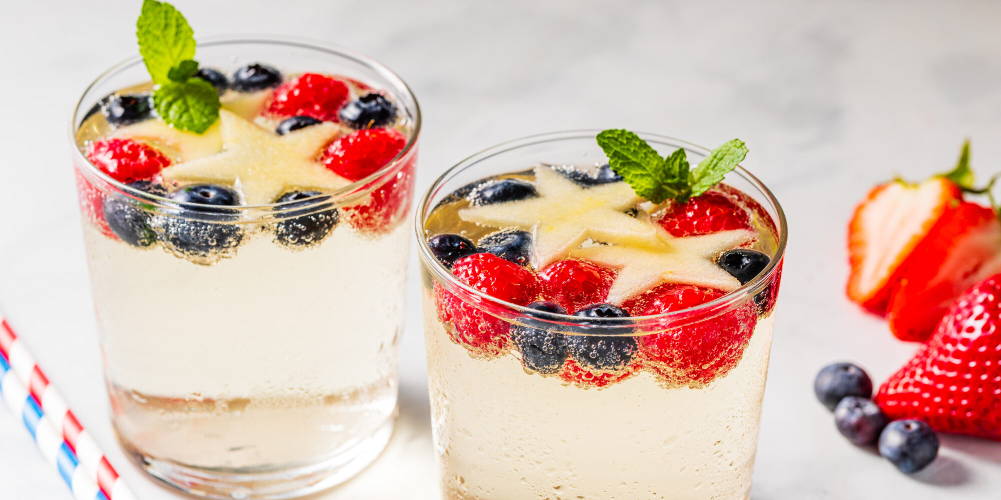 Patriotic White Wine Cocktail