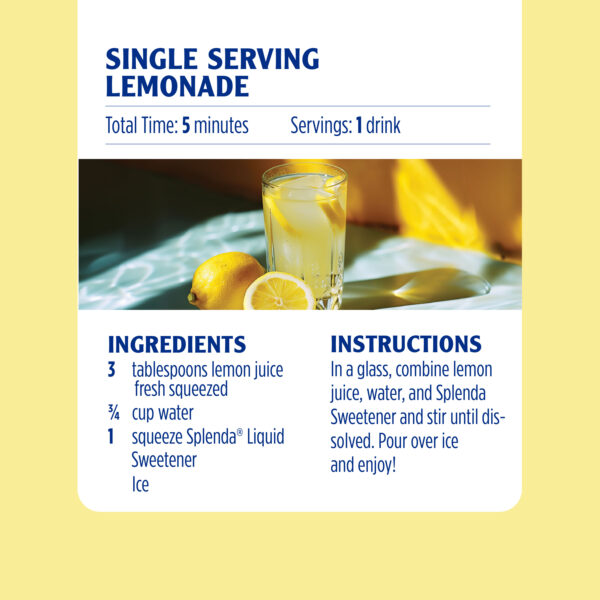Splenda Zero Liquid Sweetener 100mL Bottle - Lemonade Recipe
