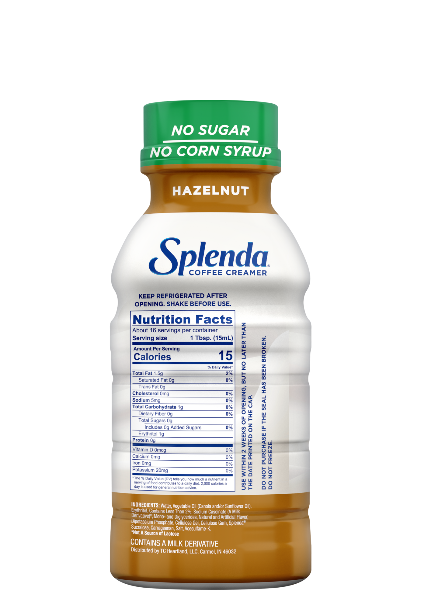 Splenda Coffee Creamer - Hazelnut, 8oz. Bottle - Back