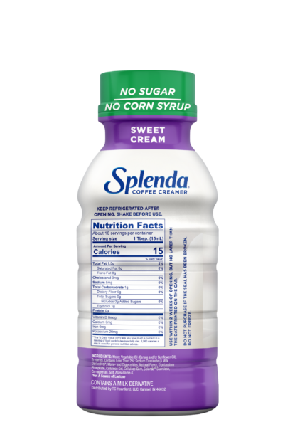Splenda Sweet Cream Coffee Creamer - Back