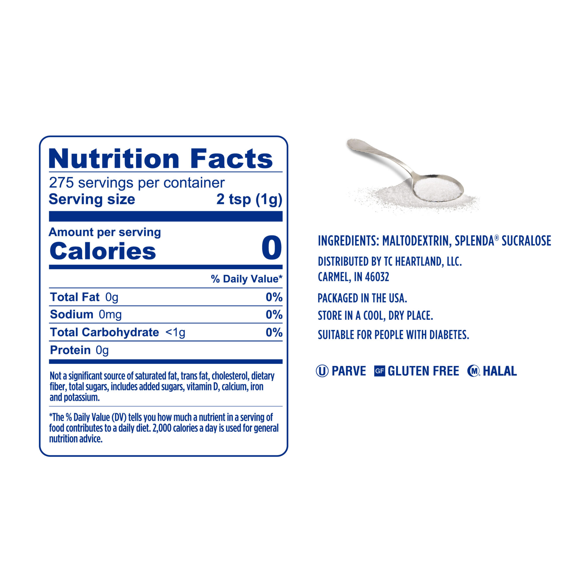 Splenda® Granulated Sweetener - Nutrition