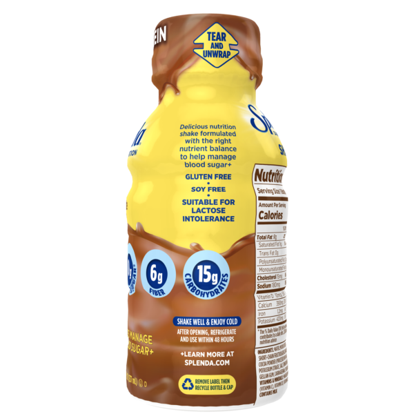 Splenda Diabetes Nutrition Shake -Milk Chocolate - Side