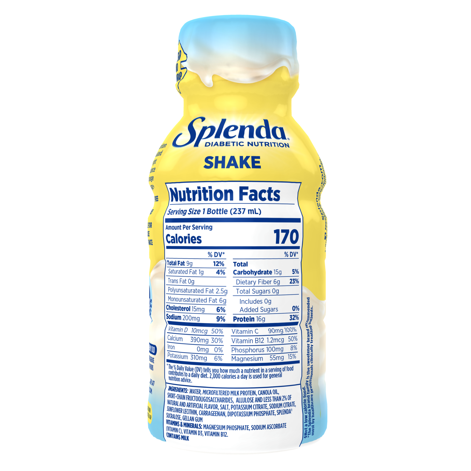 Splenda Diabetes Nutrition Shake -French Vanilla - Nutrition Label
