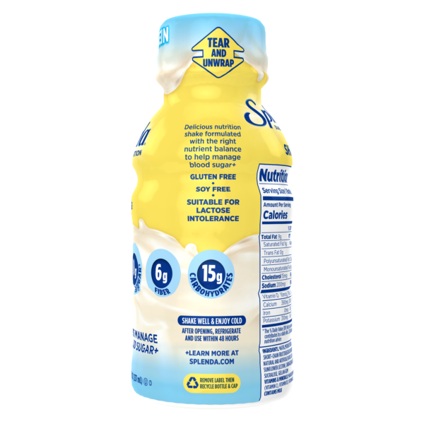 Splenda Diabetes Nutrition Shake -French Vanilla - Side