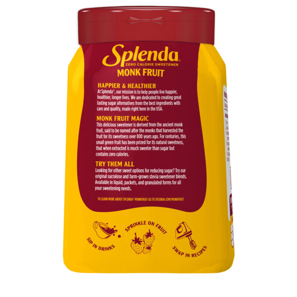 Splenda Monk Fruit Jar Back