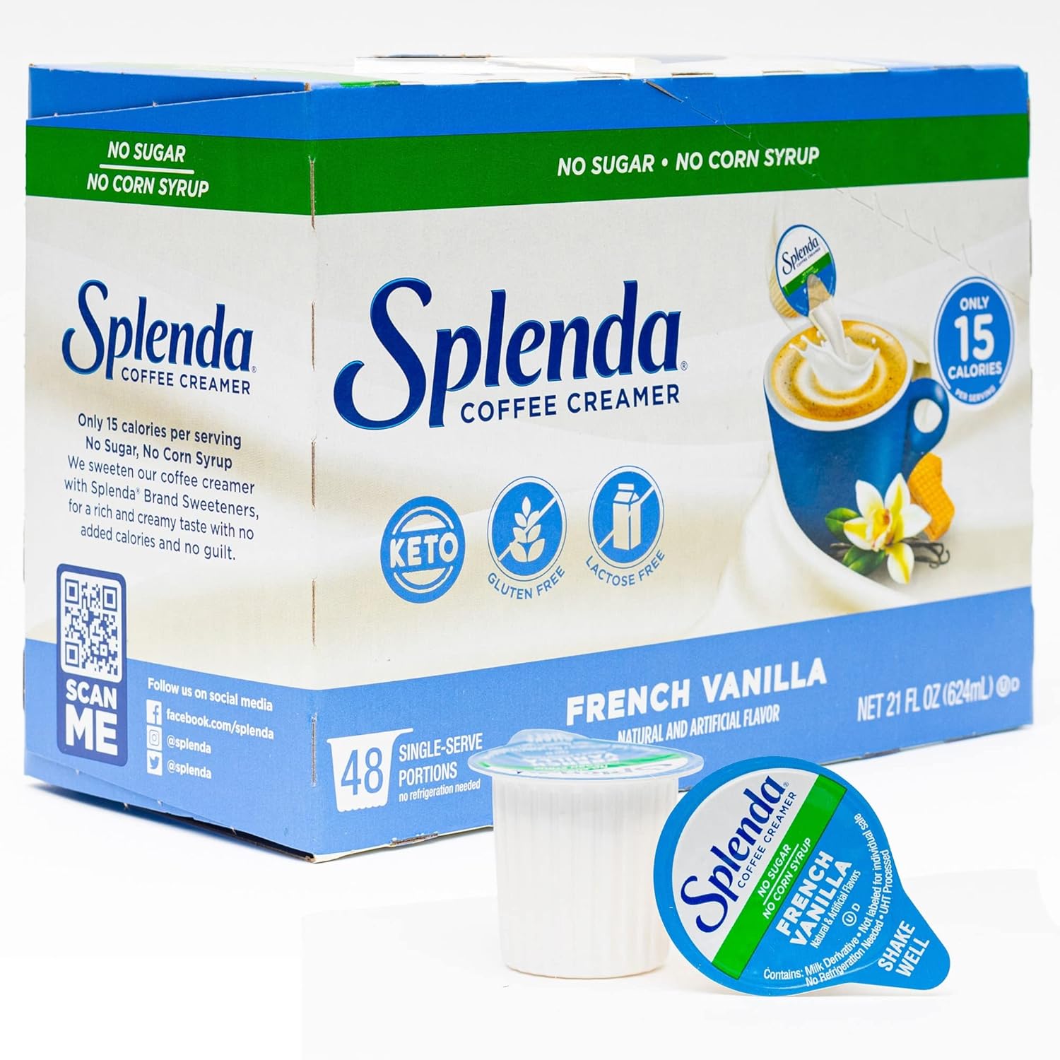 Splenda Coffee Creamer Cups - French Vanilla - Side