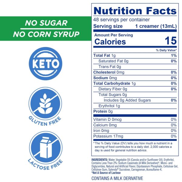 Splenda Coffee Creamer Cups - French Vanilla - Nutrition