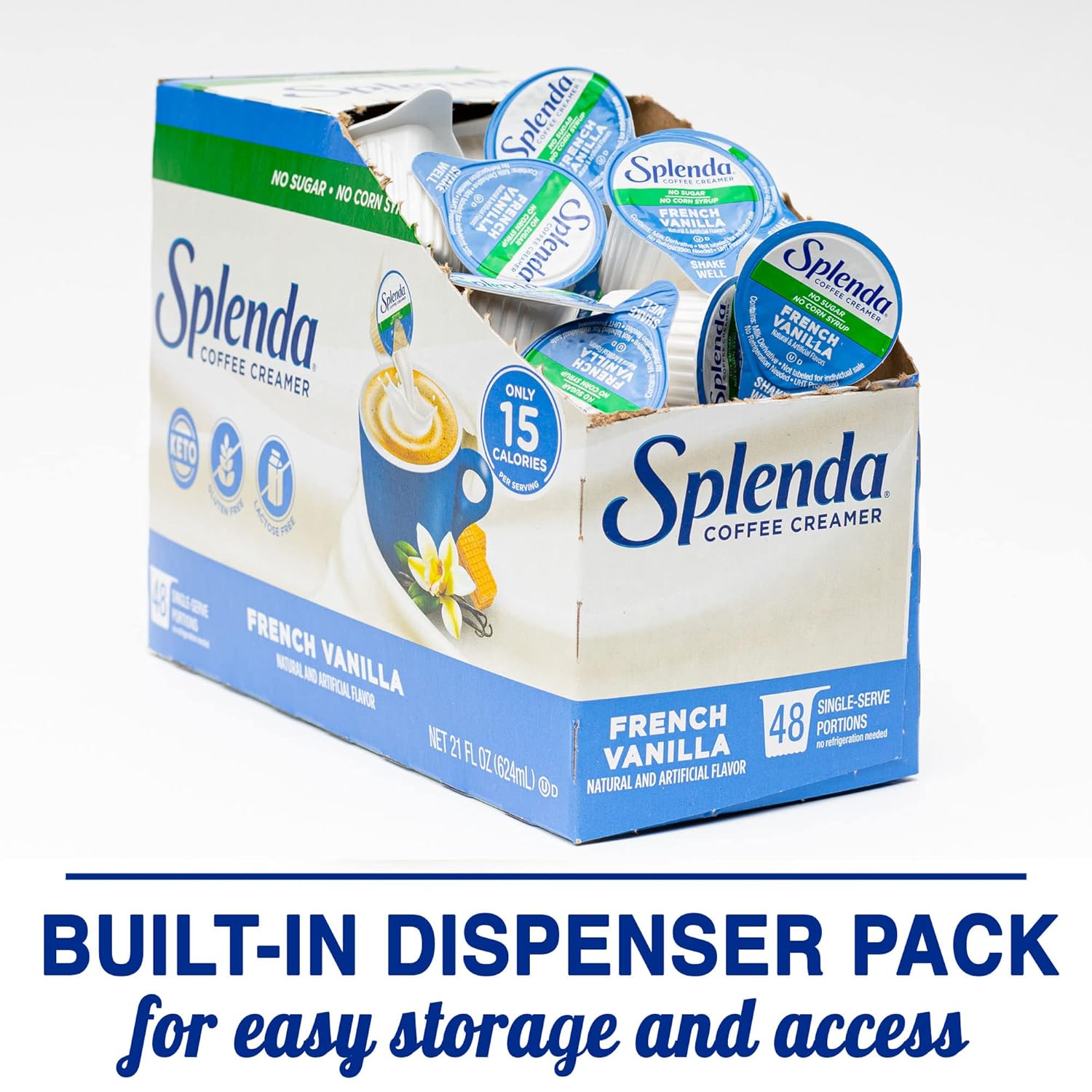 Splenda Coffee Creamer Cups - French Vanilla - Built-In Dispenser