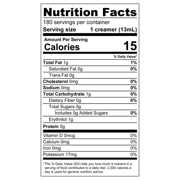 Splenda® French Vanilla Coffee Creamer Cups, 180ct. Box Nutrition