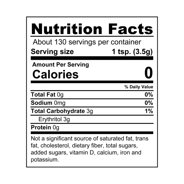 Splenda® Stevia Granulated Sweetener Nutrition