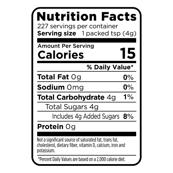 Splenda® Sugar Blend 4/2 lb Bags Nutrition