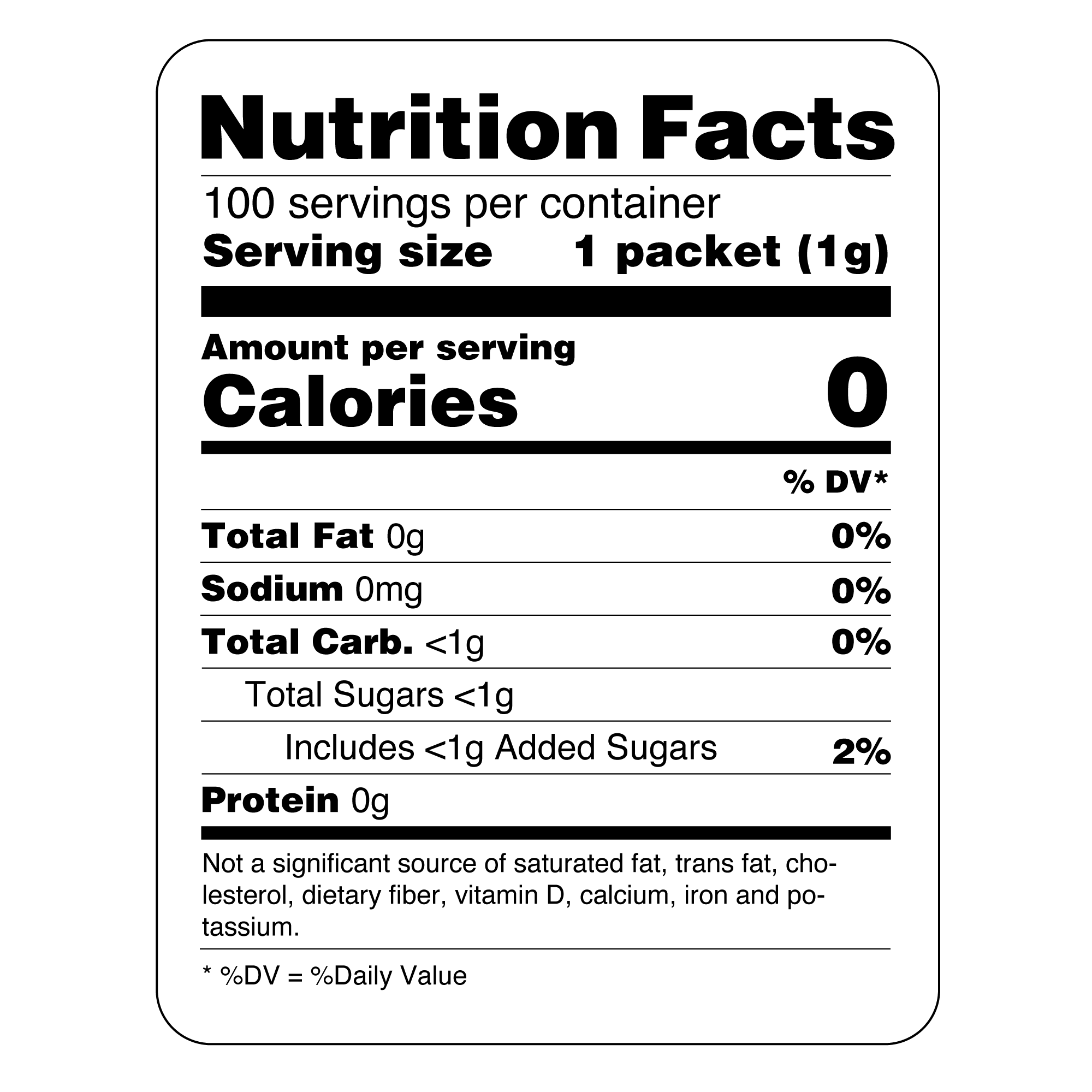 Splenda® Sweetener Packets Nutrition