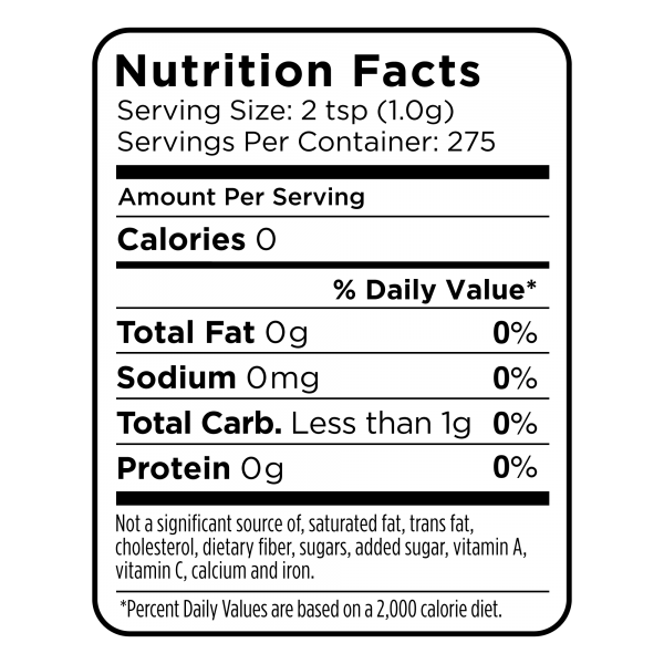 Splenda® Granulated Sweetener Nutrition