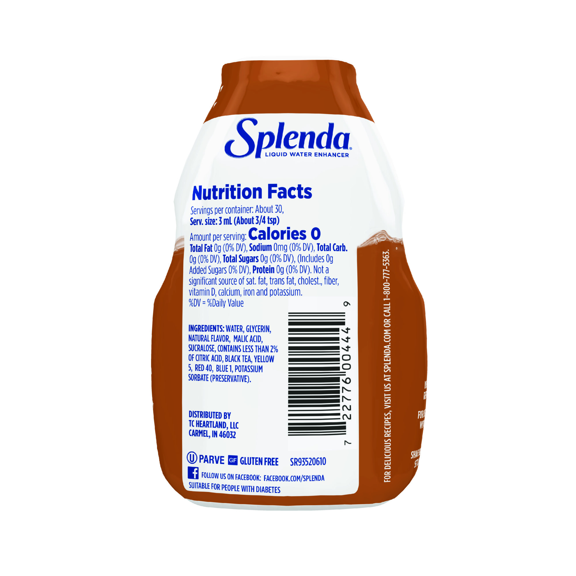 Splenda Sweet Tea Liquid Water Enhancer - Back