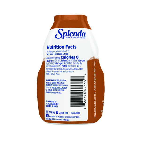 Splenda Sweet Tea Liquid Water Enhancer - Back