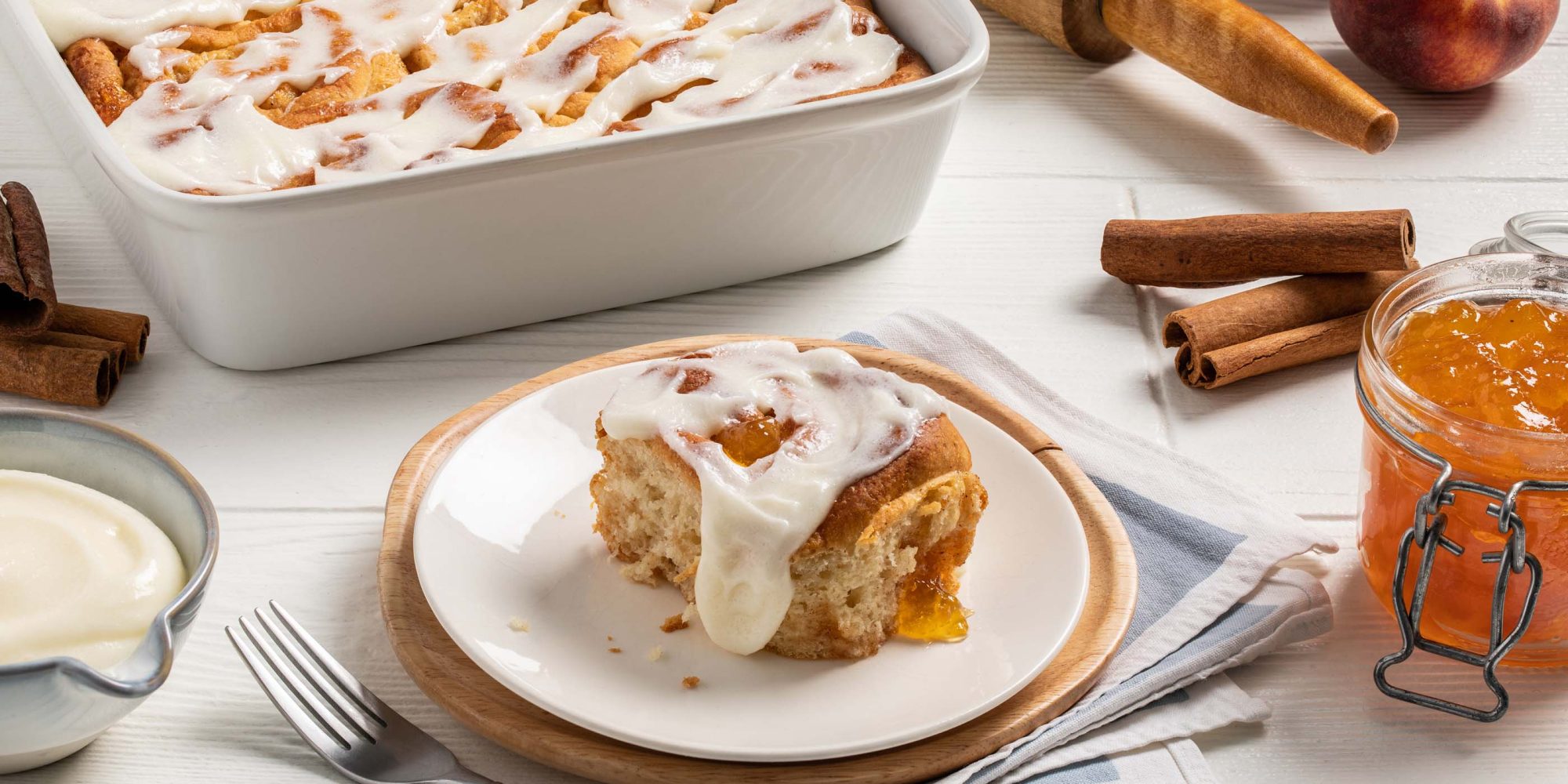Peach Cobbler Cinnamon Rolls