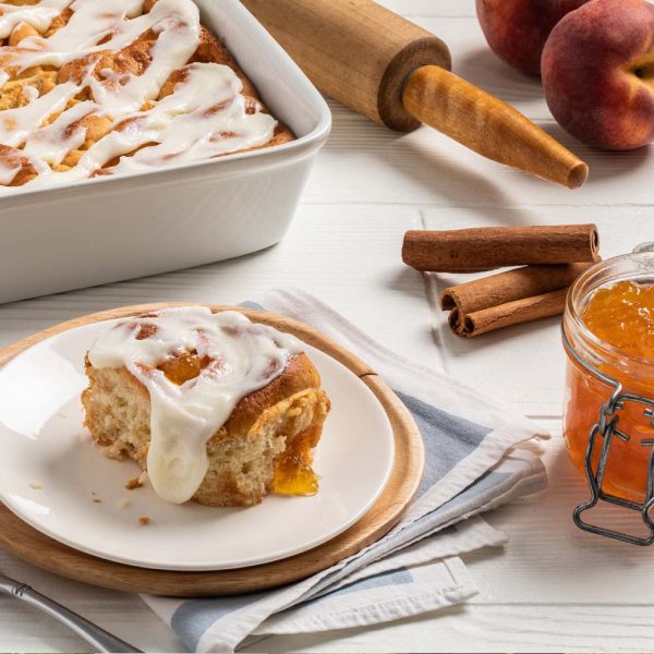 Peach Cobbler Cinnamon Rolls