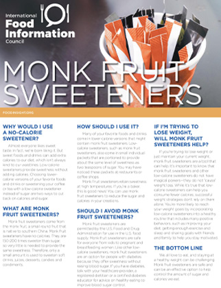 Monk Fruit Sweeteners IFIC Fact Sheet