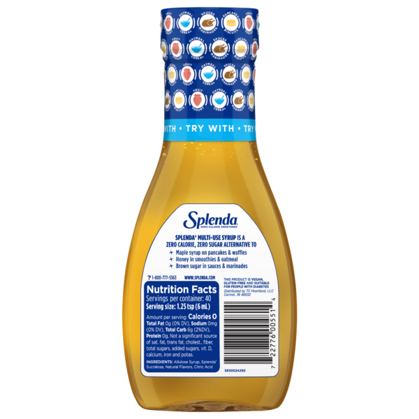 Splenda Multi-Use Syrup Bottle Back