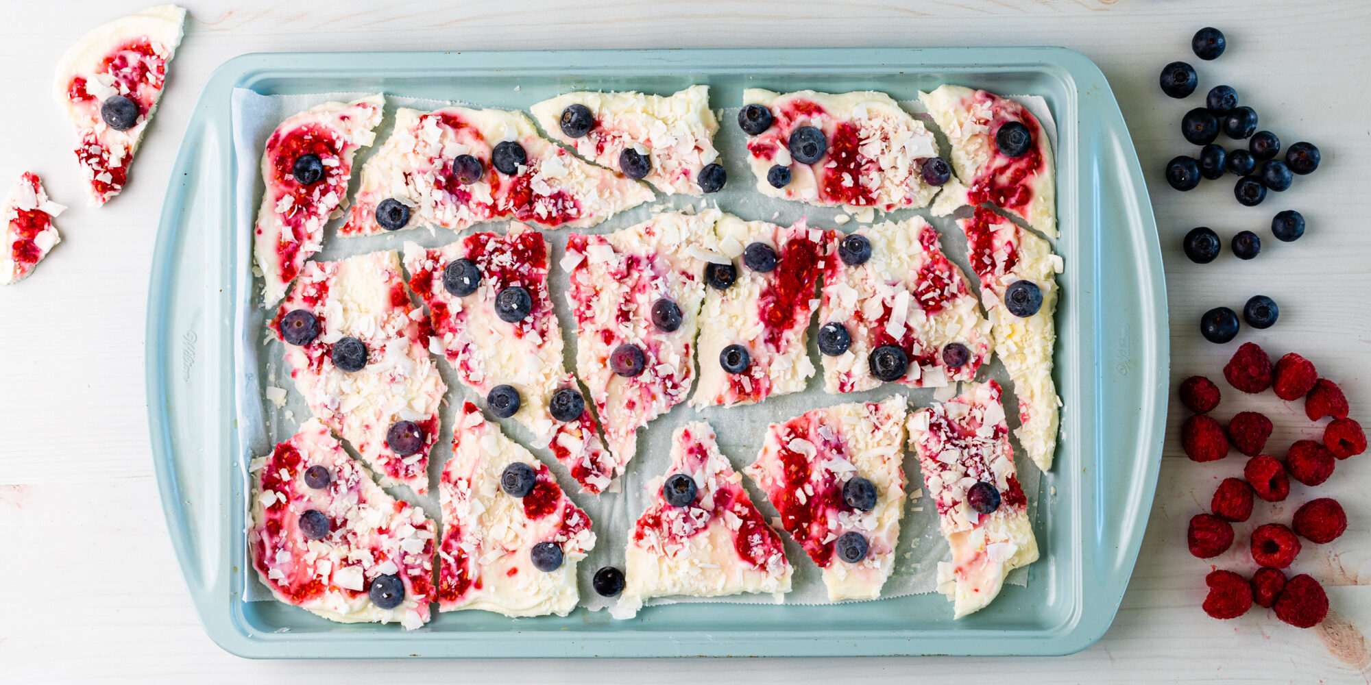 Raspberry Swirl Frozen Yogurt Bark