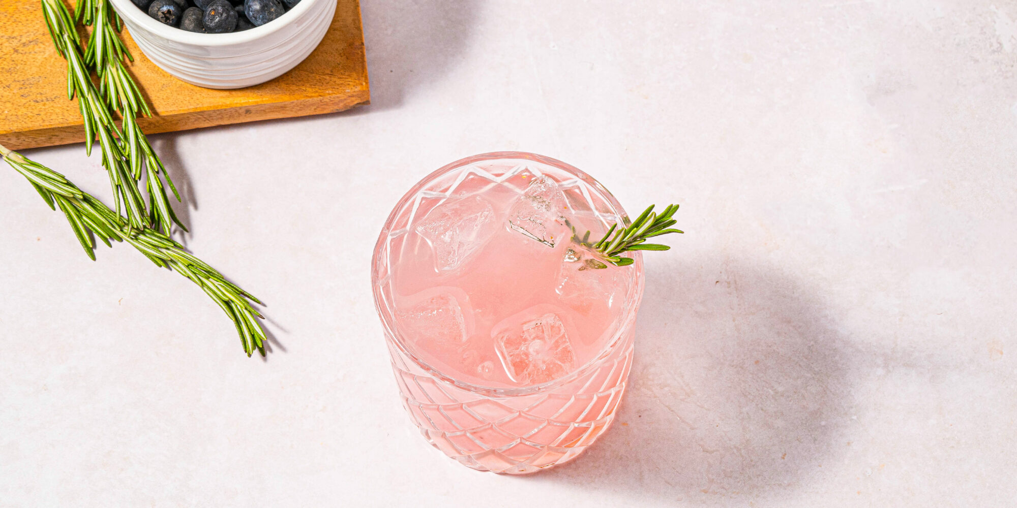Rosemary Blueberry Smash Mocktail