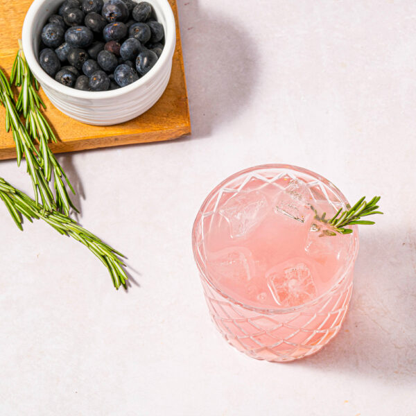 Rosemary Blueberry Smash Mocktail
