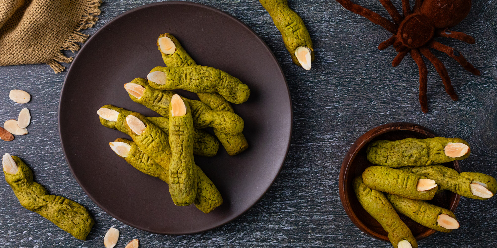Matcha Witch Finger Cookies