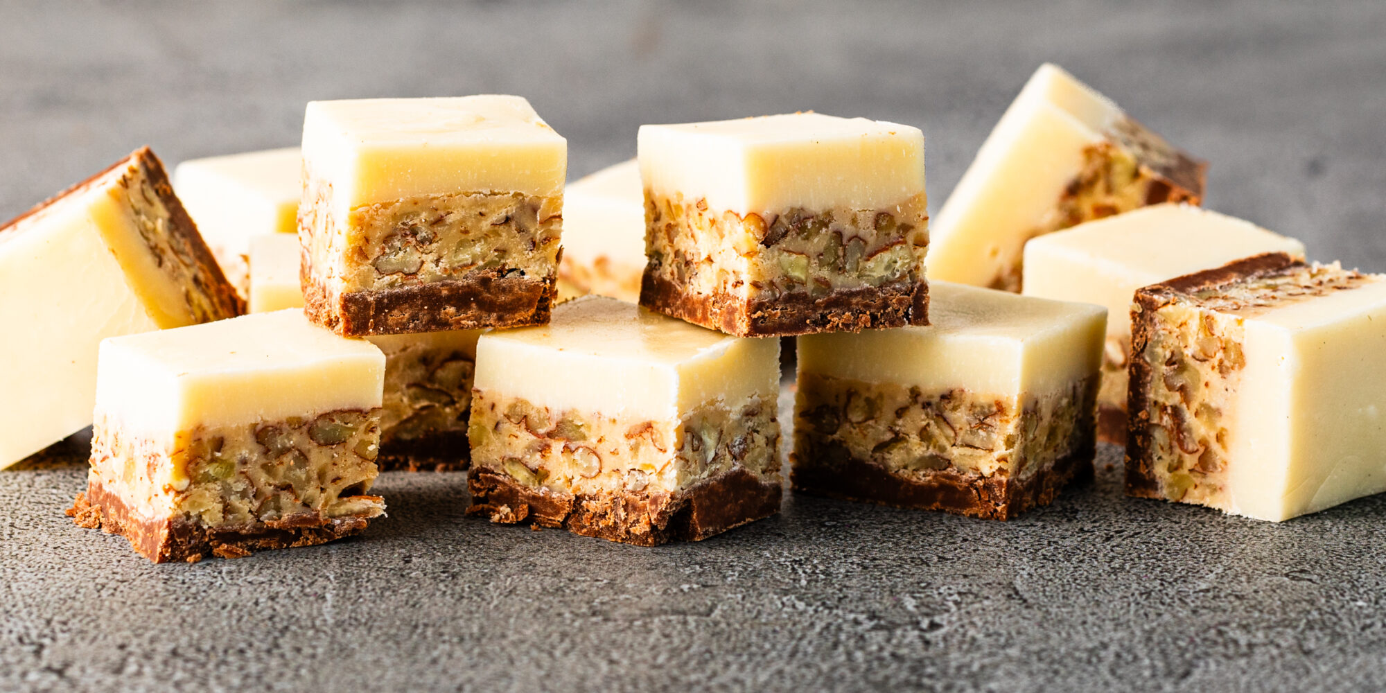 Caramel Praline Layered Fudge