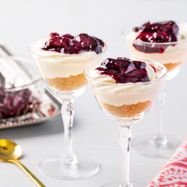Cherry No-Bake Cheesecake Shooters