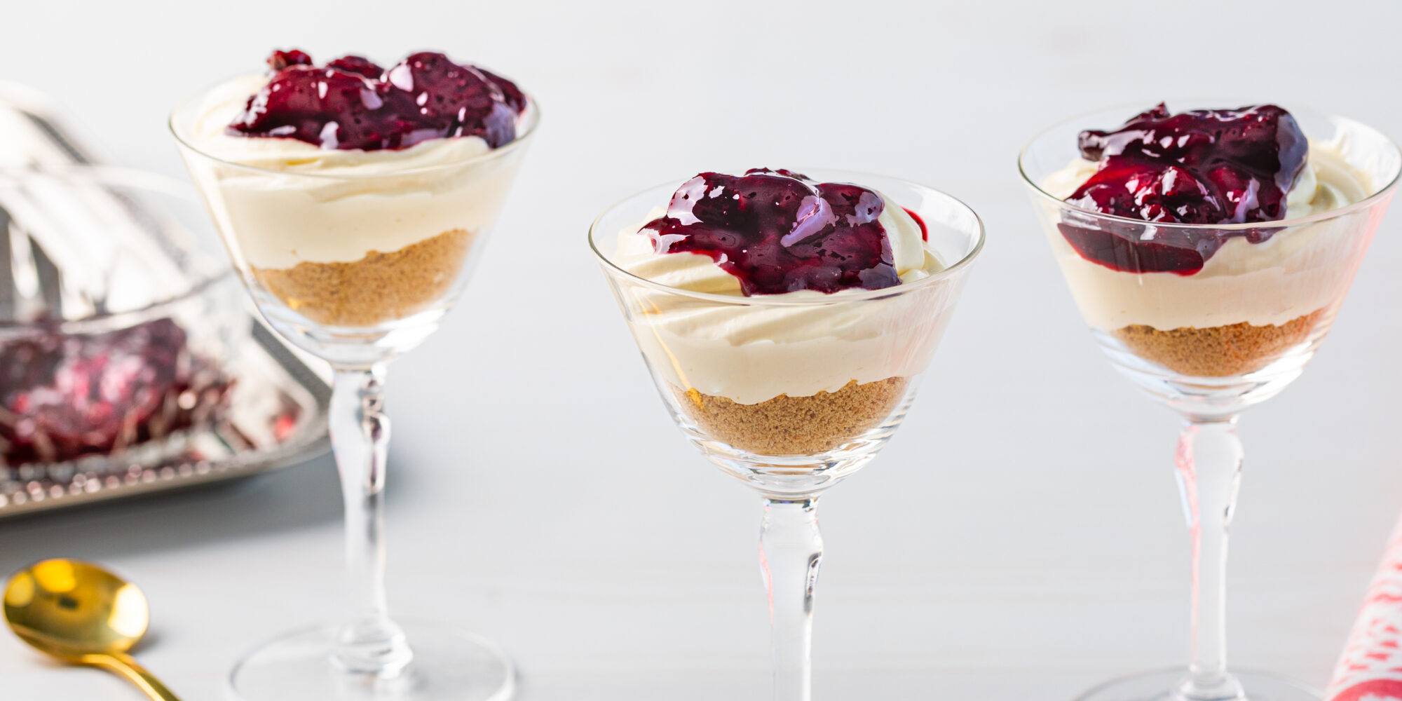 Cherry No-Bake Cheesecake Shooters