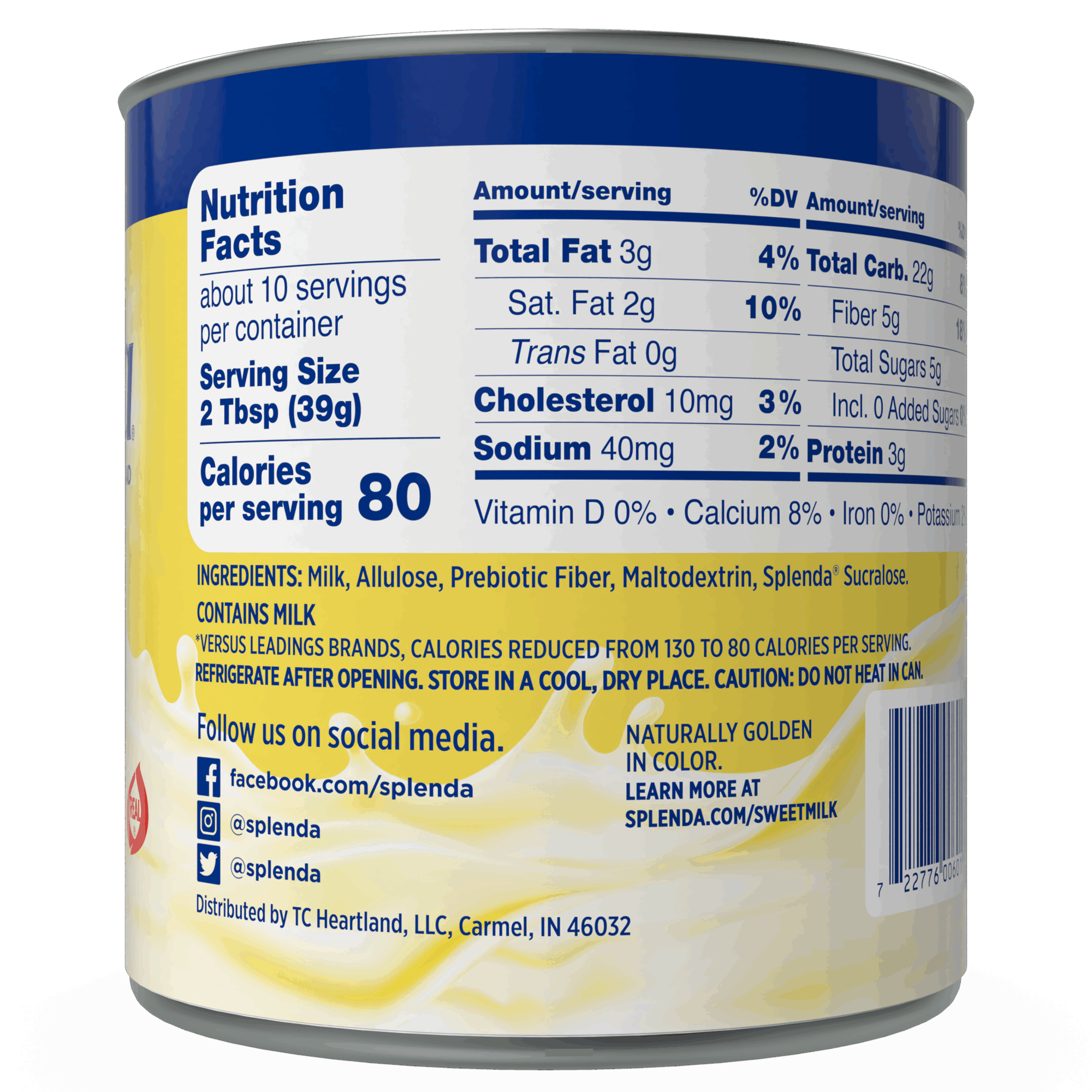Splenda Sweetened Condensed Milk - Nutrition & Ingredients