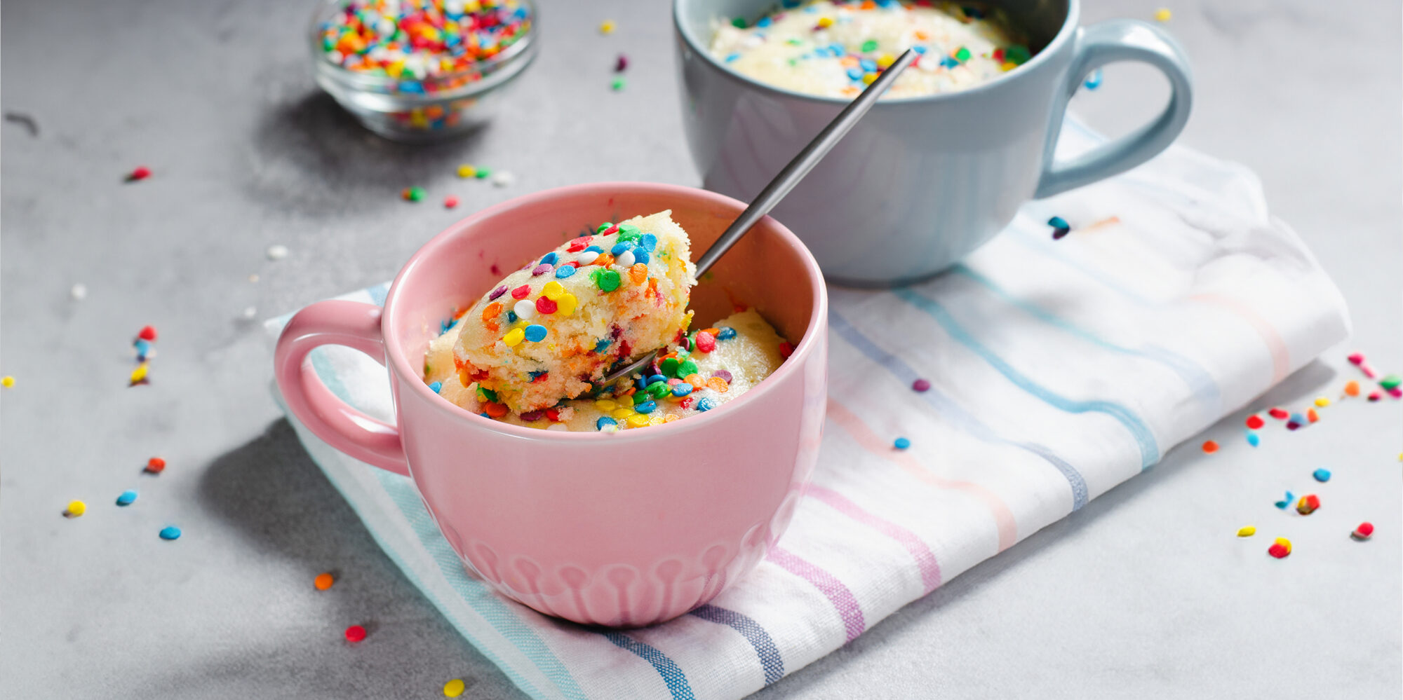 25th Birthday Confetti Mug Cake