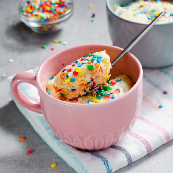 25th Birthday Confetti Mug Cake