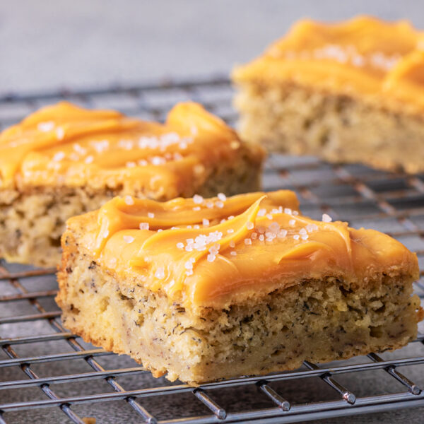 Salted Caramel Banana Bars
