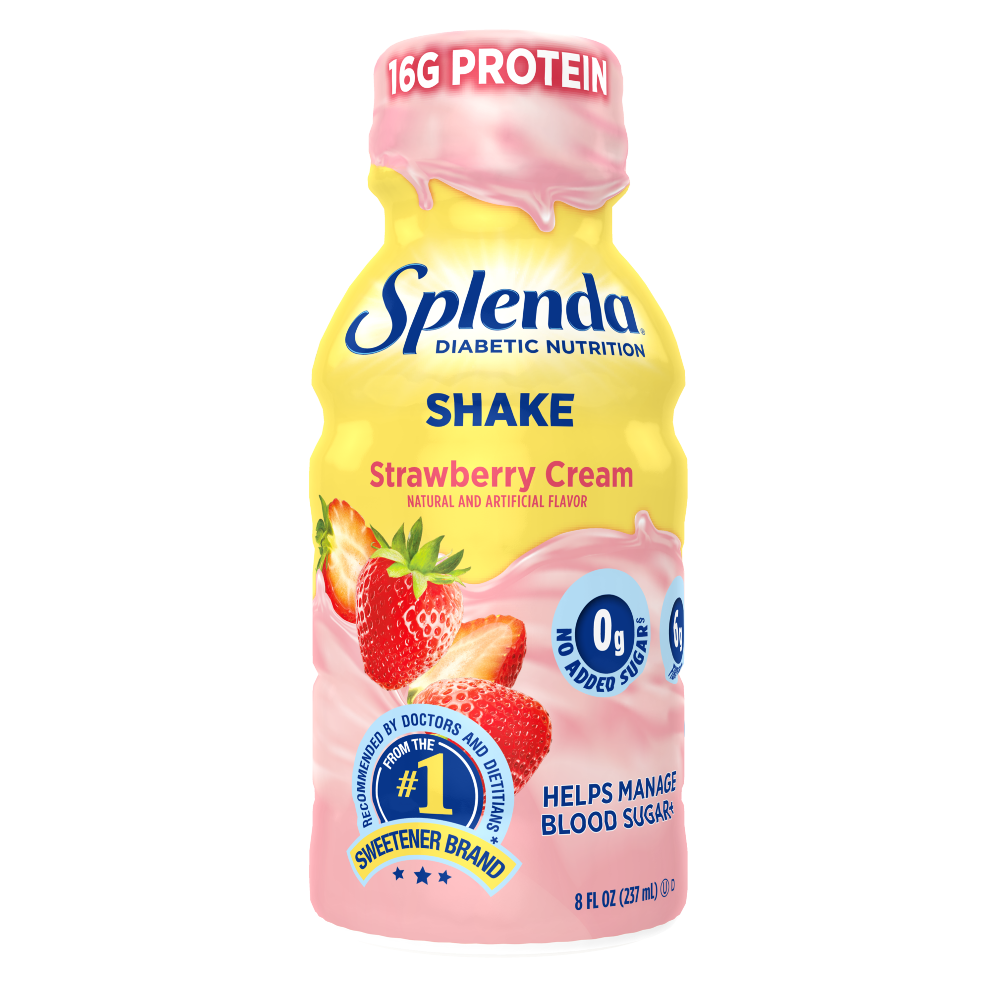 Splenda Diabetes Nutrition Shake -Strawberry Cream - Front