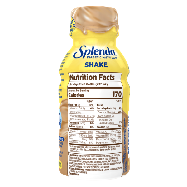 Splenda Diabetes Nutrition Shake - Café Latte - Nutrition Label