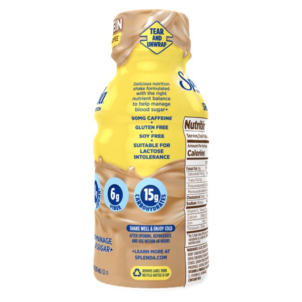 Splenda Diabetes Nutrition Shake - Café Latte - Side