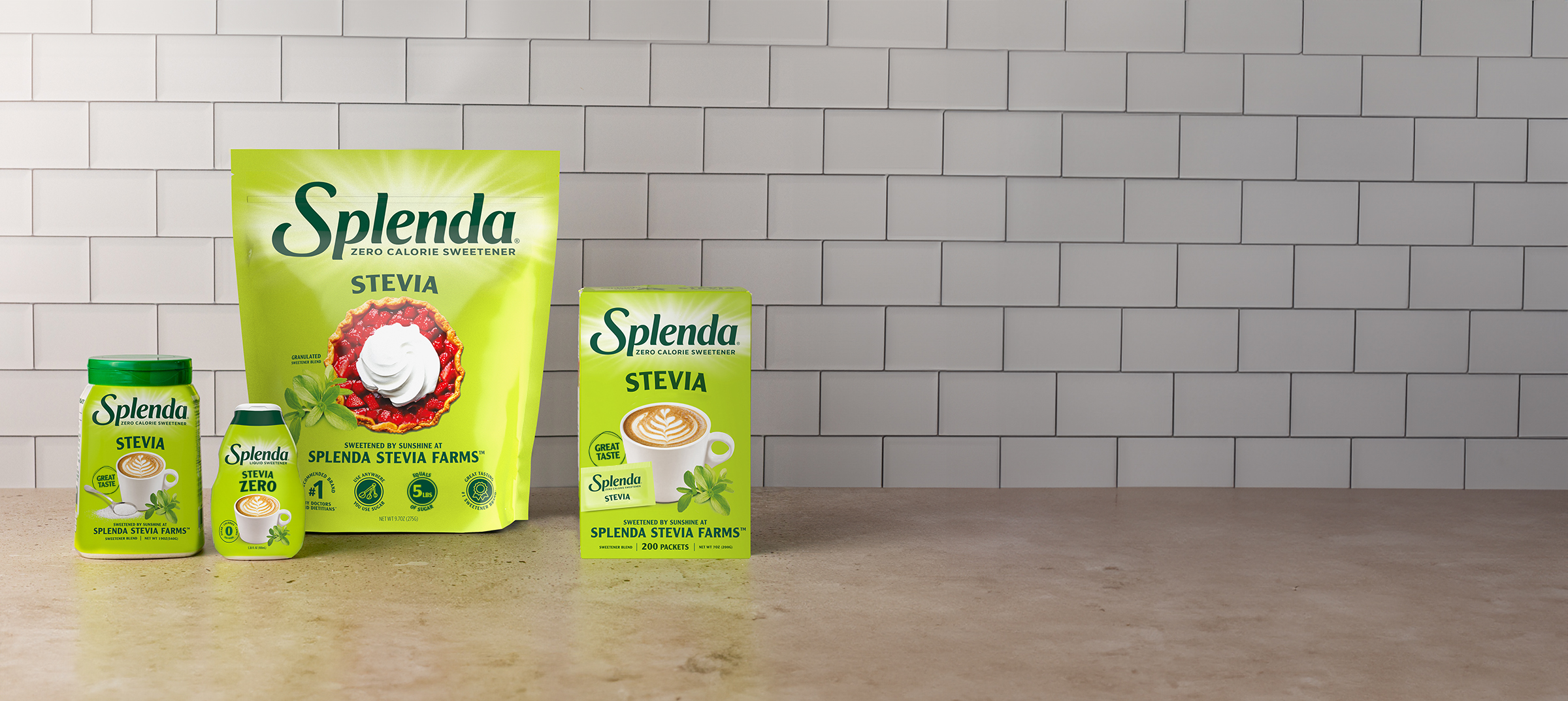 New! Splenda Stevia Zero Calorie Sweeteners