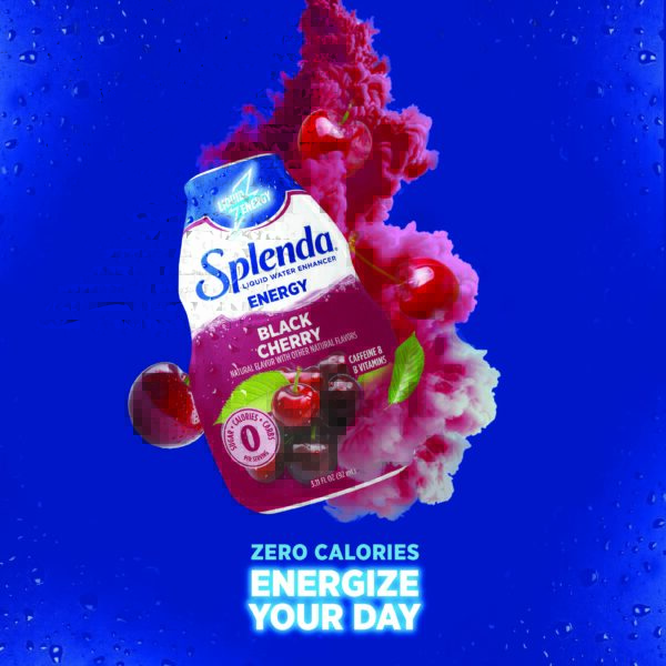 Splenda Black Cherry Liquid Water Enhancer - Zero Calories, Energize Your Day