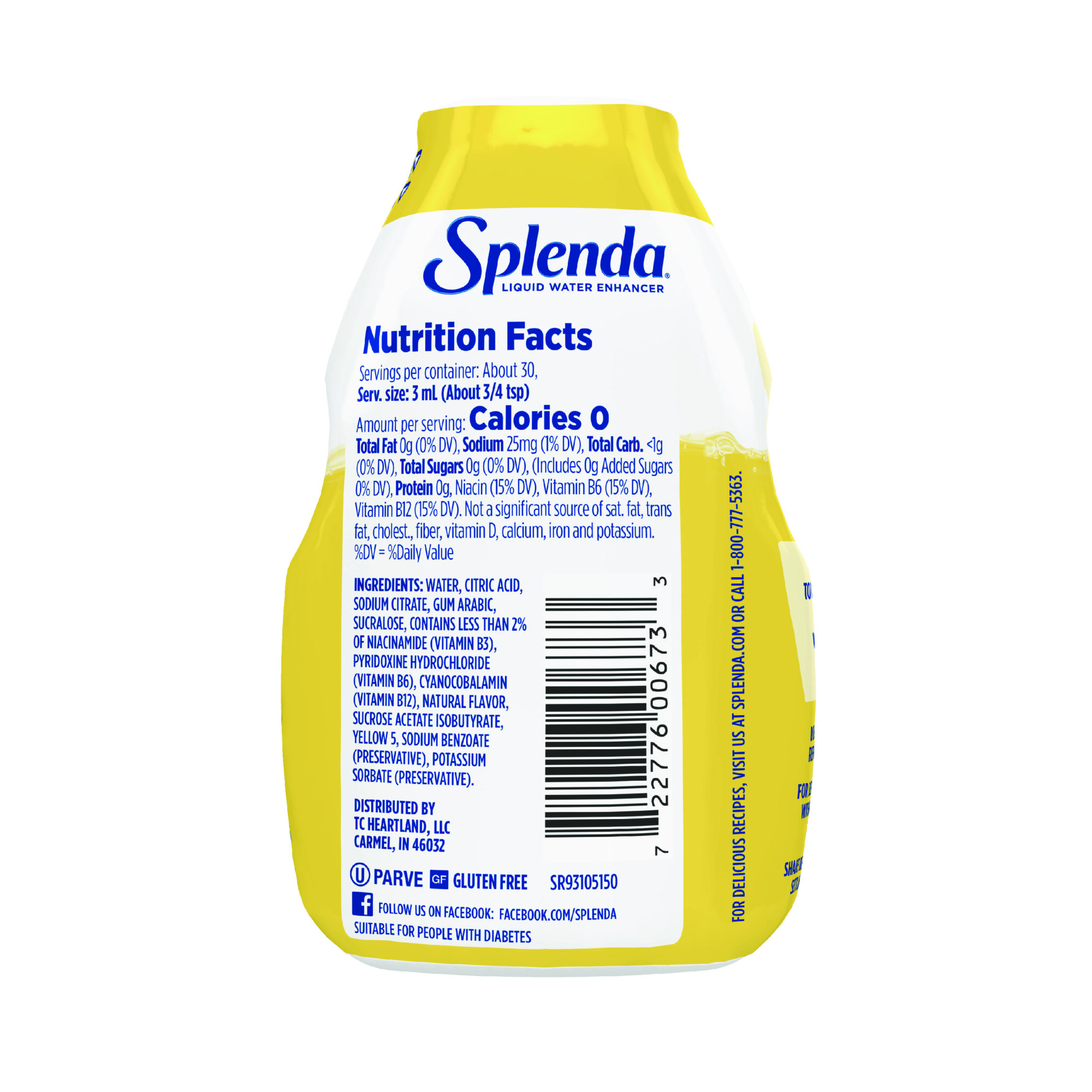 Splenda Lemonade Liquid Water Enhancer - Back