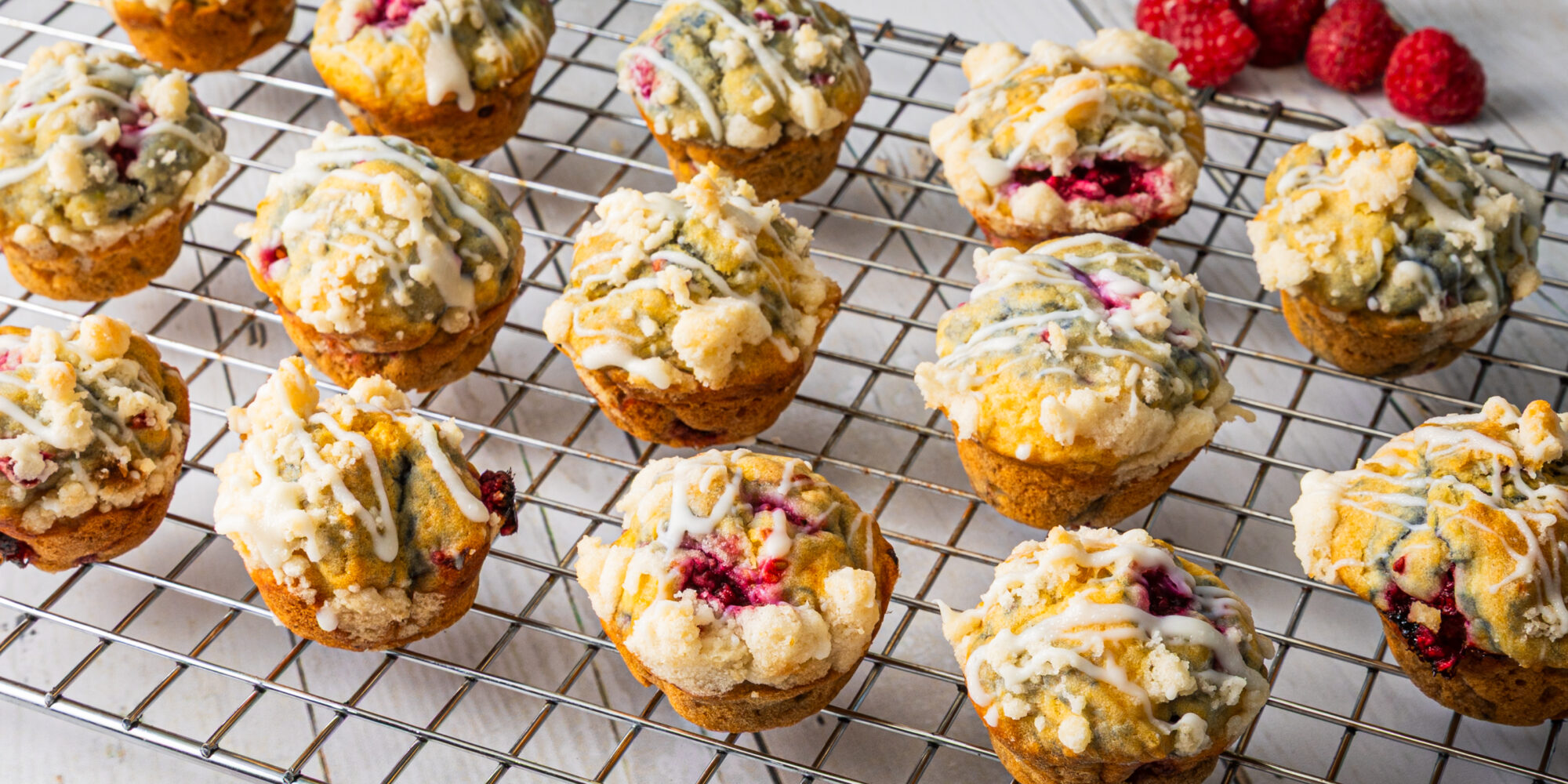 Raspberry Lemon White Chocolate Mini Muffins