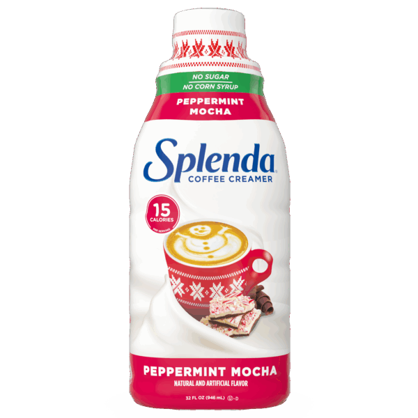 Splenda Coffee Creamer - Peppermint Mocha, 32oz. Bottle - Front