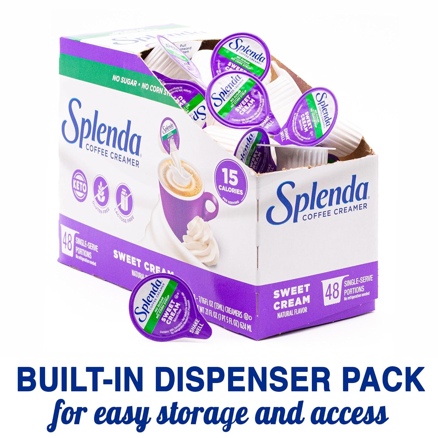 Splenda Coffee Creamer Cups - Sweet Cream - Built-In Dispenser