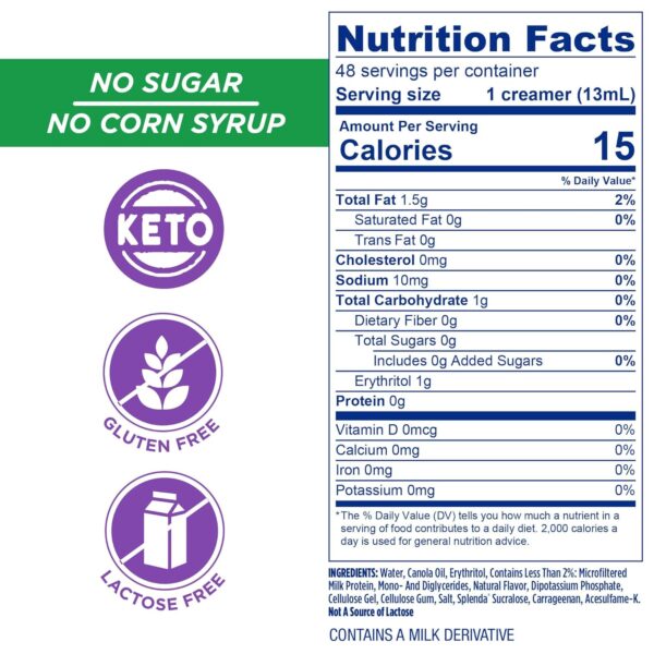 Splenda Coffee Creamer Cups - Nutrition