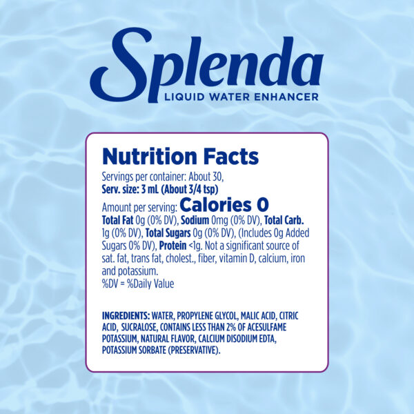 Splenda Grape Clear Liquid Water Enhancer - Nutrition