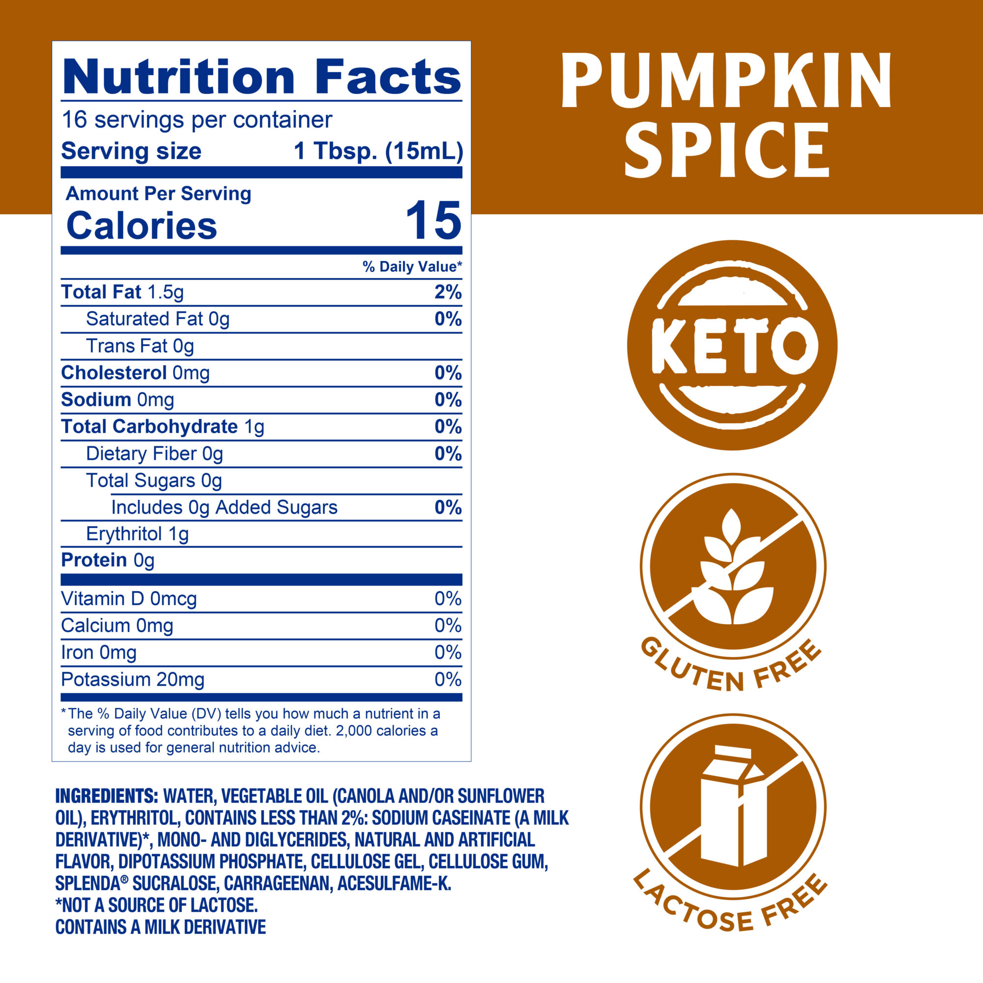 Splenda Coffee Creamer - Pumpkin Spice - Nutrition
