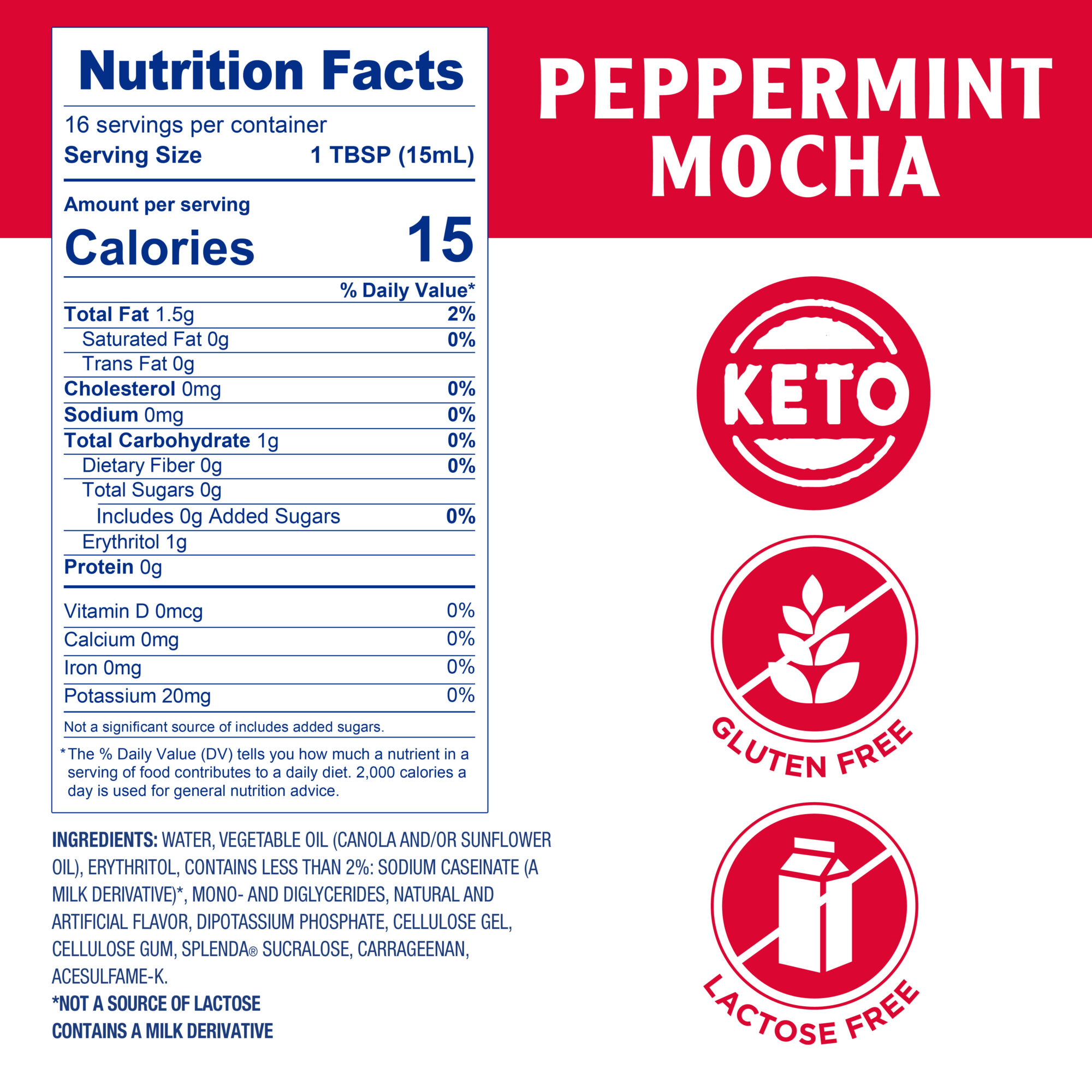 Splenda Coffee Creamer - Peppermint Mocha - Nutrition