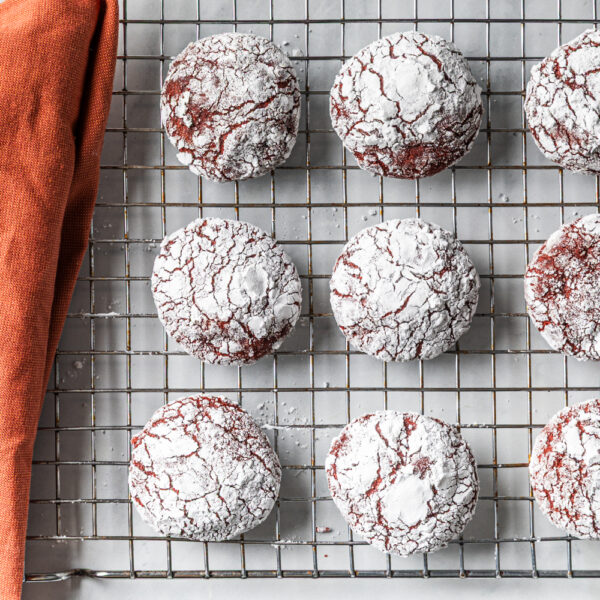 Red Velvet Crinkle Cookies
