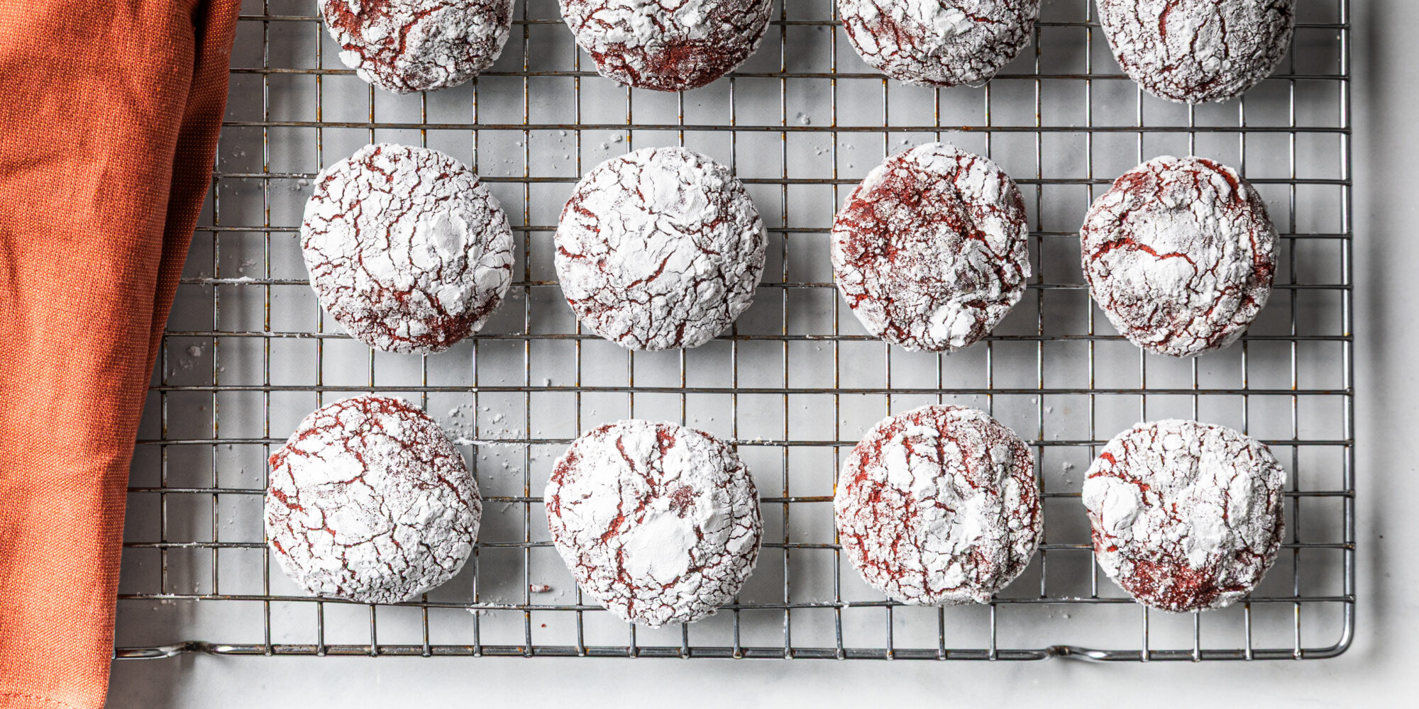 Red Velvet Crinkle Cookies